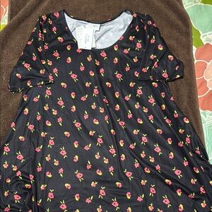 LuLaRoe Black Floral Tunic Top